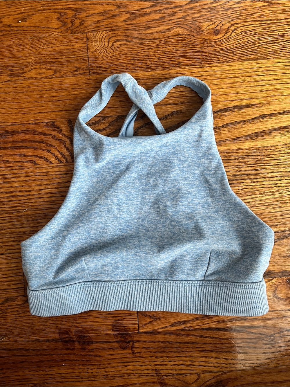 ALO Sky Blue High-Neck Razorback Sports Bra
